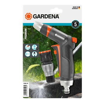 Kit pistolet de nettoyage + raccord d'arrosage aquastop Premium- Gardena