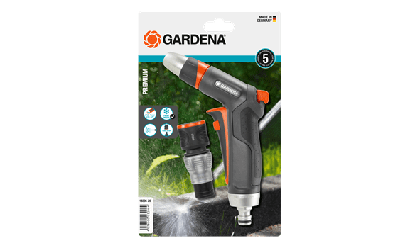 Kit pistolet de nettoyage + raccord d'arrosage aquastop Premium- Gardena