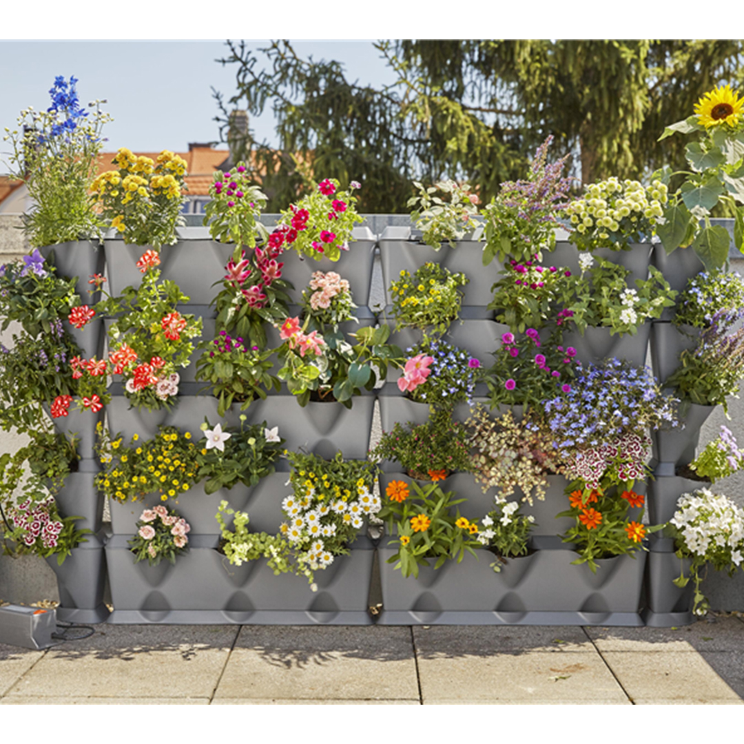 Jardinière Maya Avec Système D'arrosage Intégré - Réservoir 1,5 L, Supports Métal Inclus, Couleur Violette, ~50x18x18 Cm