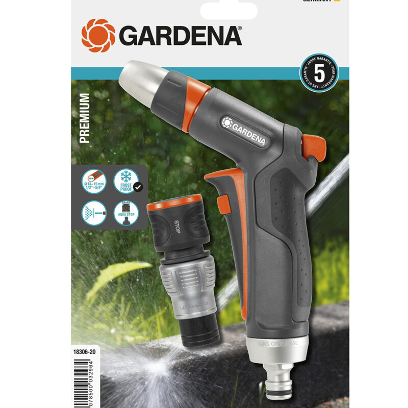 Kit pistolet de nettoyage + raccord d’arrosage aquastop Premium
