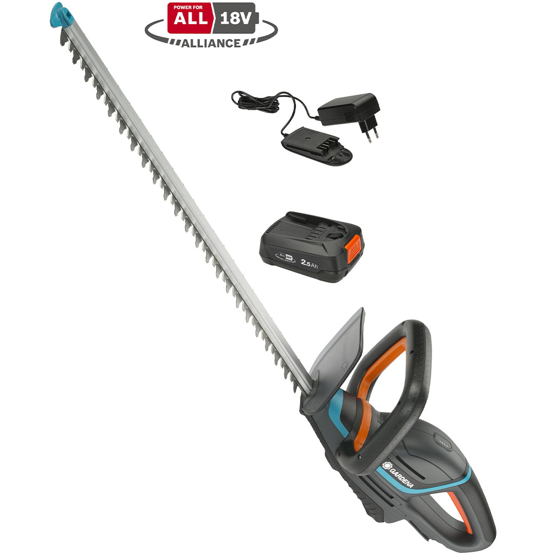 Taille-haies Sans Fil Gardena ComfortCut 50/18V – Lame 50 Cm, Poids 3 Kg, Poignée Ergonomique, Sans Batterie (solo)