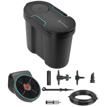Solution d'arrosage automatique solaire AquaBloom avec réserve d'eau- Gardena