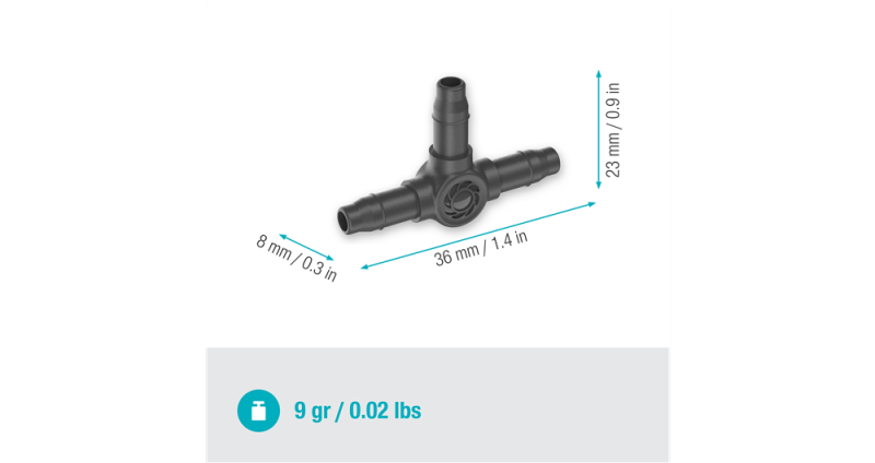 Dérivation en T 4.6 mm