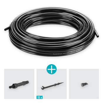 Kit d’arrosage goutte à goutte pour rangées de plantes (15 m)