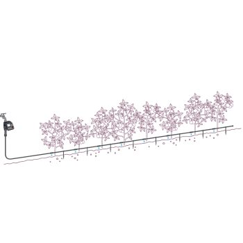 Kit d'arrosage goutte à goutte pour rangées de plantes (15 m)