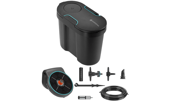 Solution d'arrosage automatique solaire AquaBloom avec réserve d'eau- Gardena