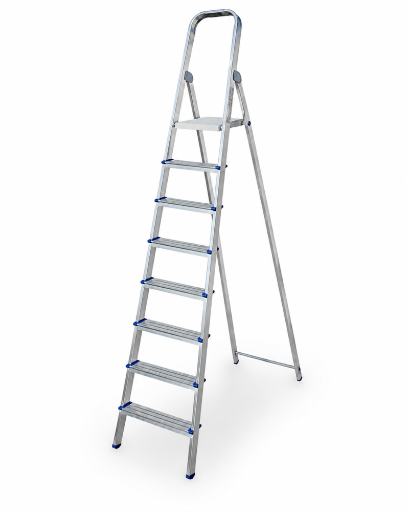 Escabeau Aluminium 8 marches, marque portugaise JORMAX, capacité 150 kg